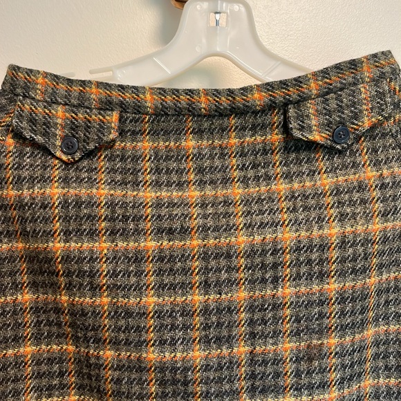 Vintage Wool Green Plaid A-Line mini Skirt Size XS - Picture 2 of 7